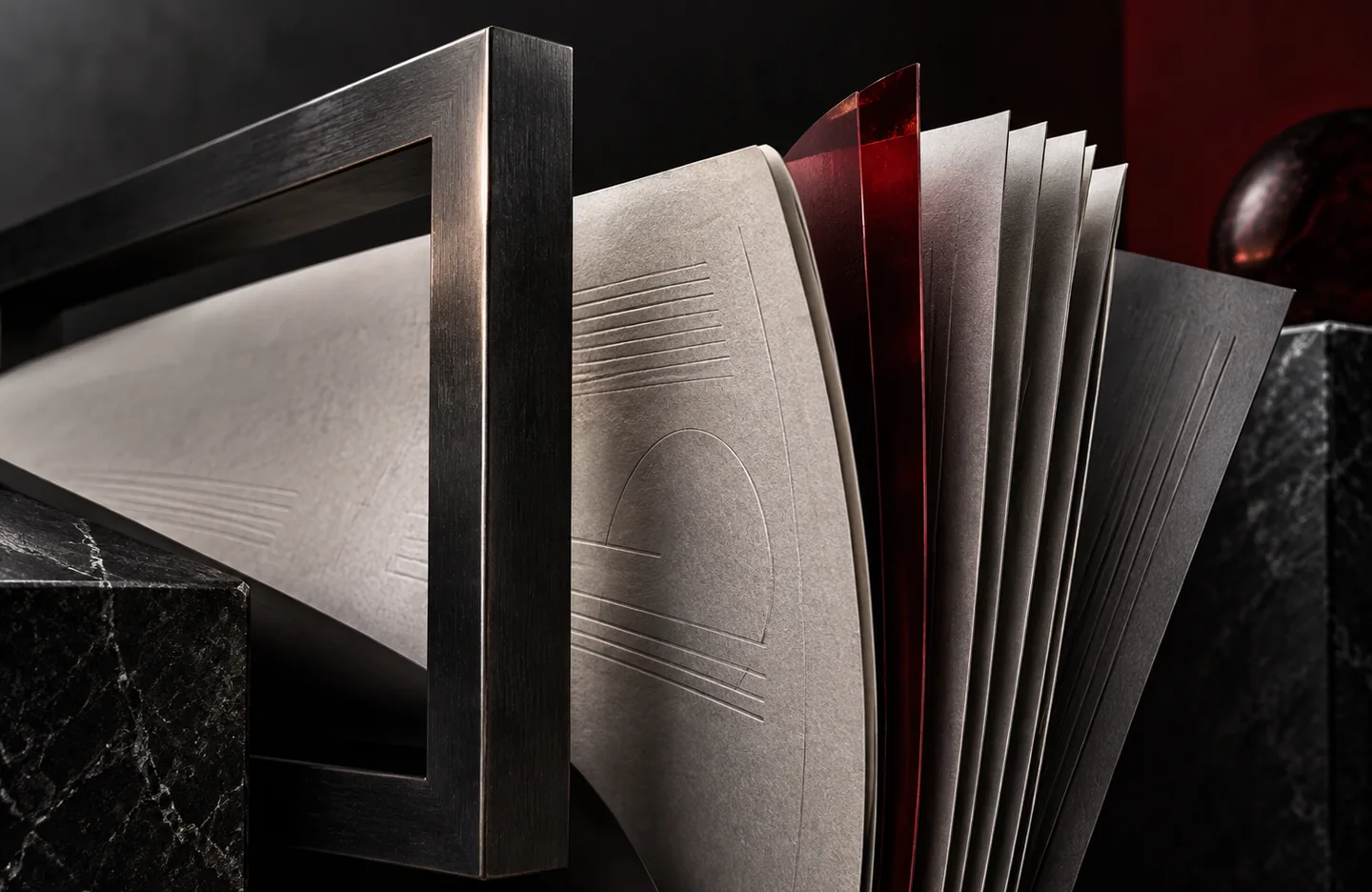TaxNaama — conceptual artwork in graphite, silver and burgundy.